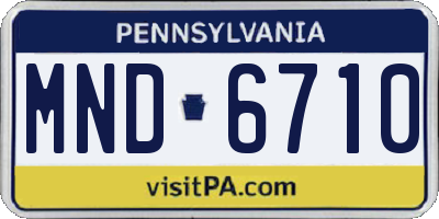 PA license plate MND6710