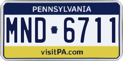 PA license plate MND6711