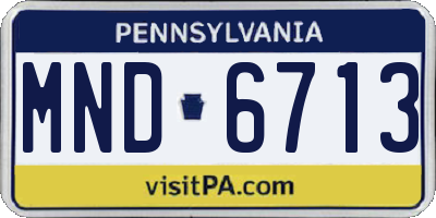 PA license plate MND6713