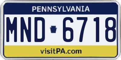 PA license plate MND6718