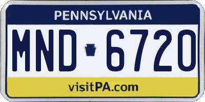 PA license plate MND6720