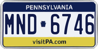 PA license plate MND6746