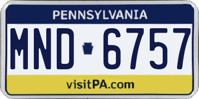 PA license plate MND6757