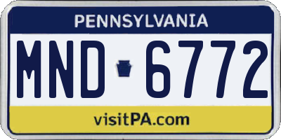 PA license plate MND6772