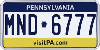 PA license plate MND6777