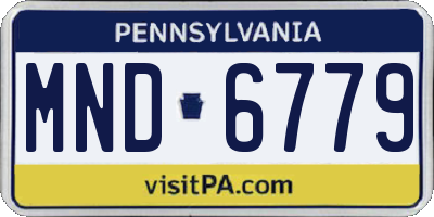 PA license plate MND6779