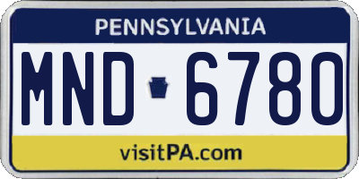 PA license plate MND6780