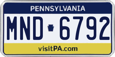 PA license plate MND6792