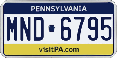 PA license plate MND6795