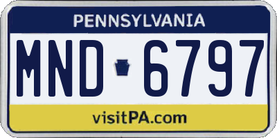 PA license plate MND6797