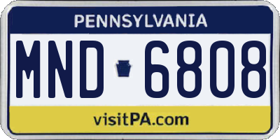 PA license plate MND6808