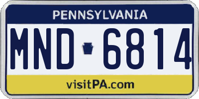 PA license plate MND6814
