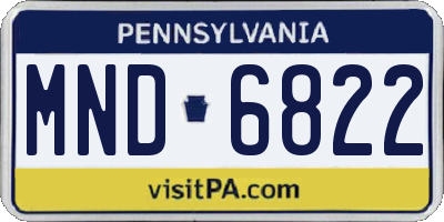 PA license plate MND6822