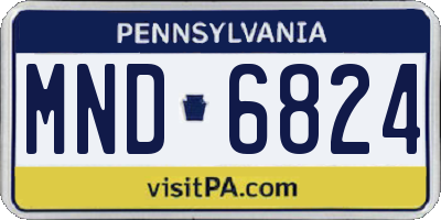 PA license plate MND6824