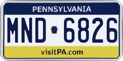 PA license plate MND6826
