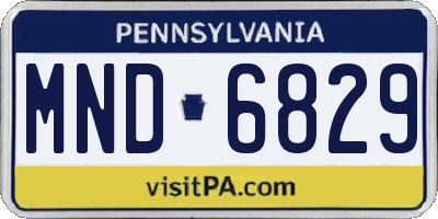 PA license plate MND6829