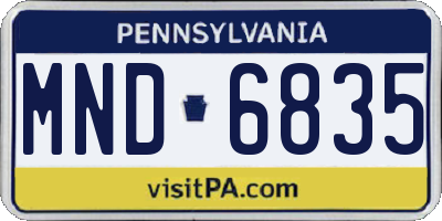 PA license plate MND6835