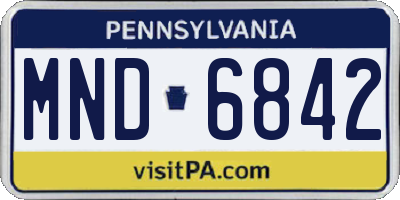 PA license plate MND6842