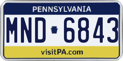 PA license plate MND6843