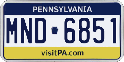 PA license plate MND6851
