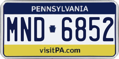 PA license plate MND6852