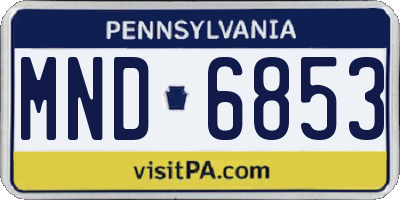 PA license plate MND6853