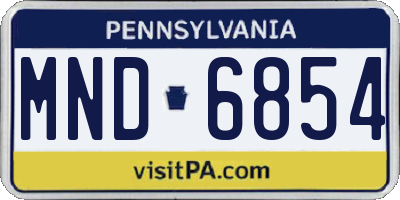 PA license plate MND6854