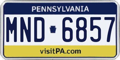 PA license plate MND6857