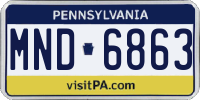 PA license plate MND6863