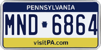PA license plate MND6864