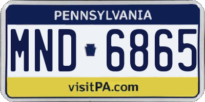 PA license plate MND6865