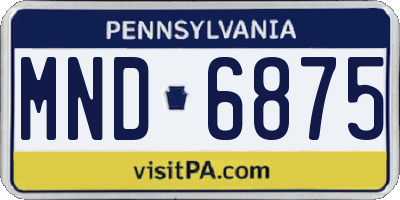 PA license plate MND6875