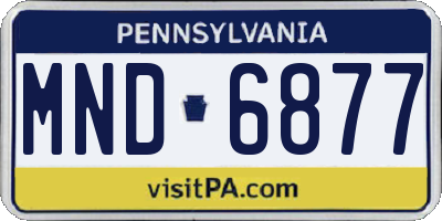 PA license plate MND6877