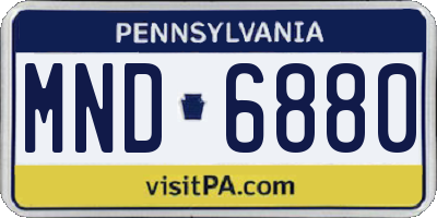 PA license plate MND6880