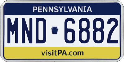 PA license plate MND6882
