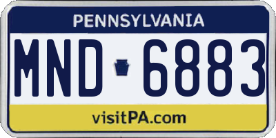 PA license plate MND6883