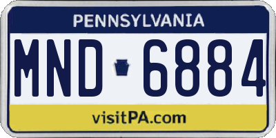 PA license plate MND6884