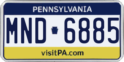 PA license plate MND6885