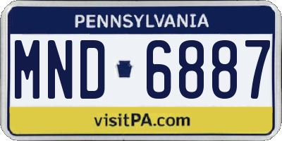 PA license plate MND6887