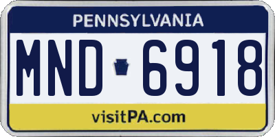 PA license plate MND6918