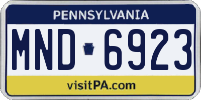 PA license plate MND6923