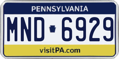 PA license plate MND6929