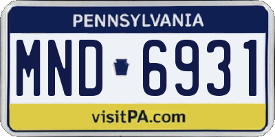 PA license plate MND6931