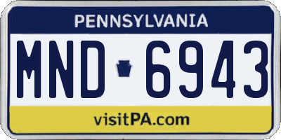 PA license plate MND6943