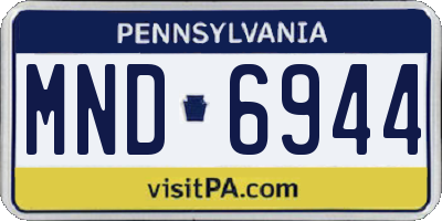 PA license plate MND6944