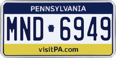 PA license plate MND6949