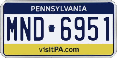PA license plate MND6951