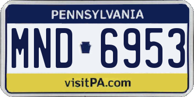 PA license plate MND6953