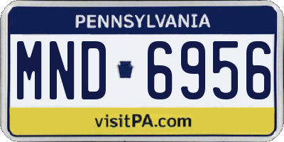 PA license plate MND6956
