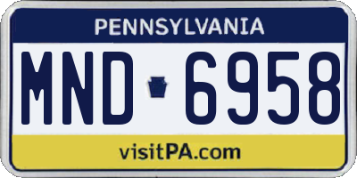 PA license plate MND6958